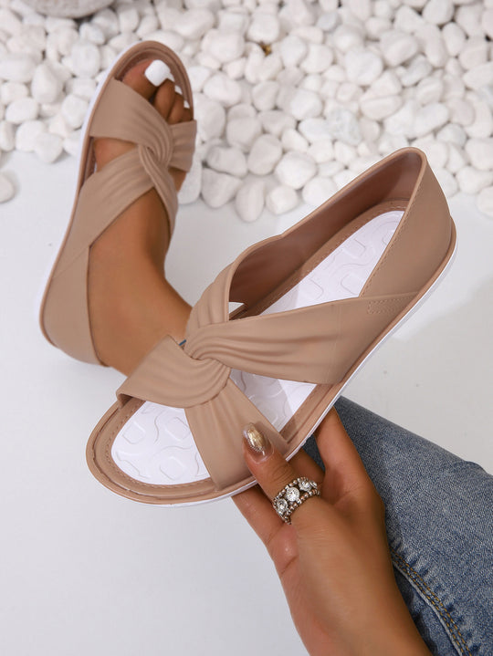 Damen Komfortable Riemchensandalen mit geschwungenem Design EB