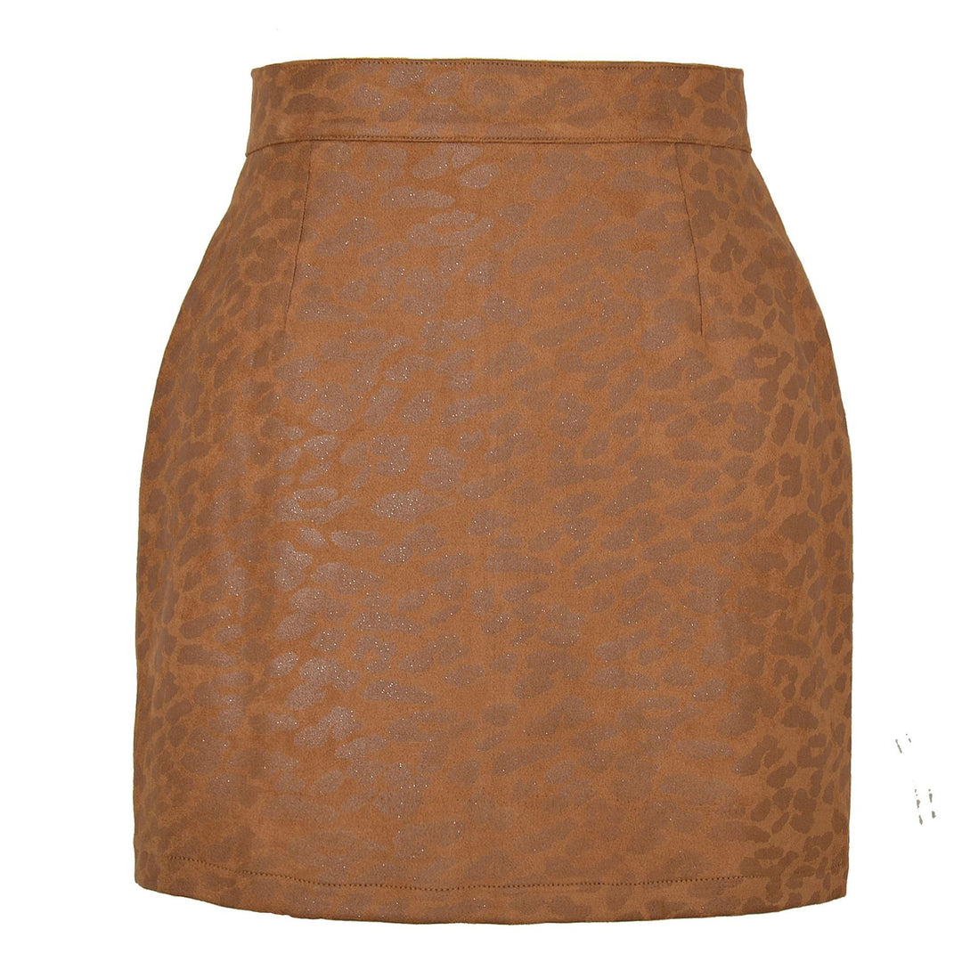 Damen modischer Minirrock mit elegantem Animal-Print und hochwertiger Verarbeitung EB