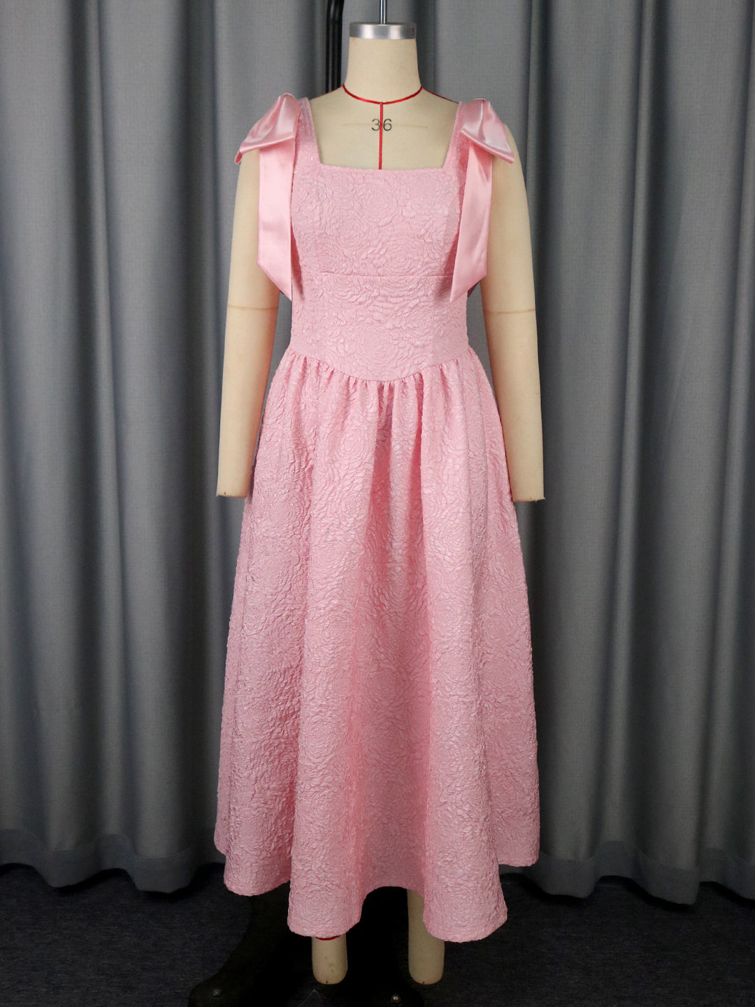 Damen Elegantes Abendkleid mit breiten Satinschleifen EB