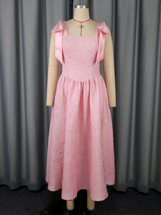 Damen Elegantes Abendkleid mit breiten Satinschleifen EB