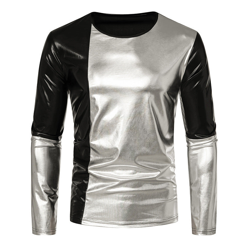 Herren Langarm T-Shirt mit glänzender Oberfläche EB