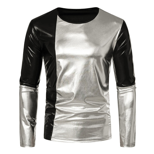 Herren Langarm T-Shirt mit glänzender Oberfläche EB