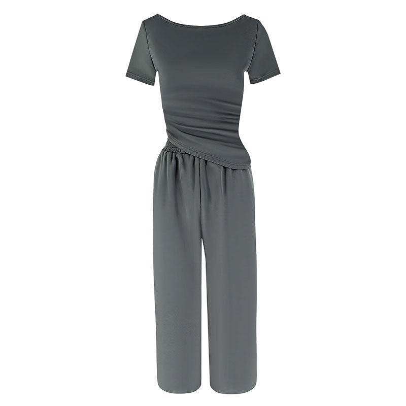 Damen Jumpsuit mit asymmetrischem Schnitt und weit geschnittenem Bein EB