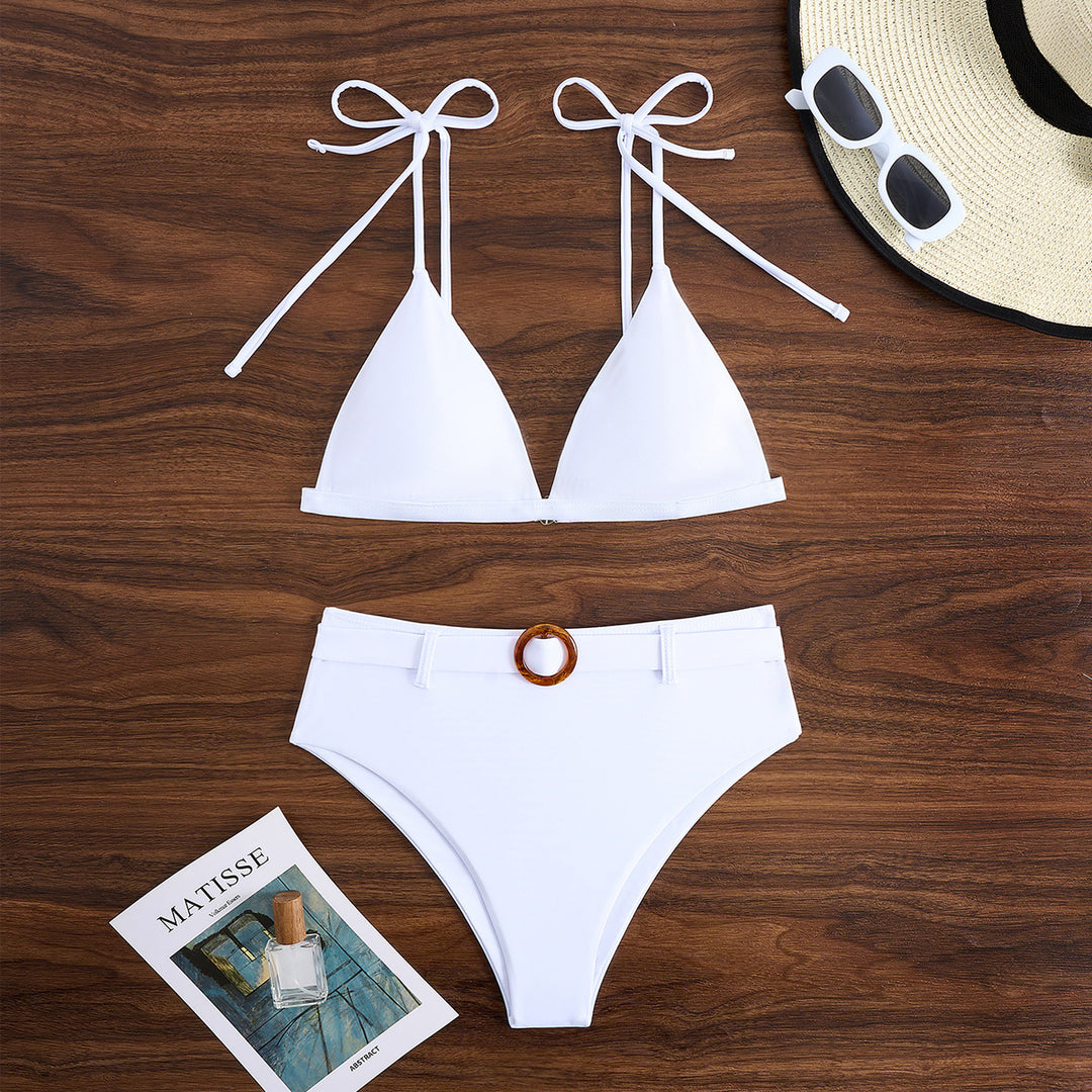 Damen Triangel-Bikini mit eleganter Schnürung und trendigem Ringverschluss EB