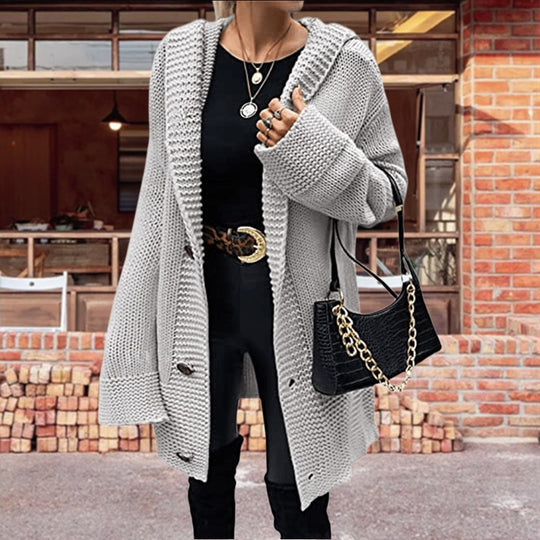Damen Grobstrickjacke mit oversized Schnitt und praktischen Taschen EB