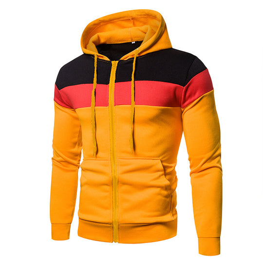 Herren sportliche Kapuzenjacke mit Farbblockdesign EB