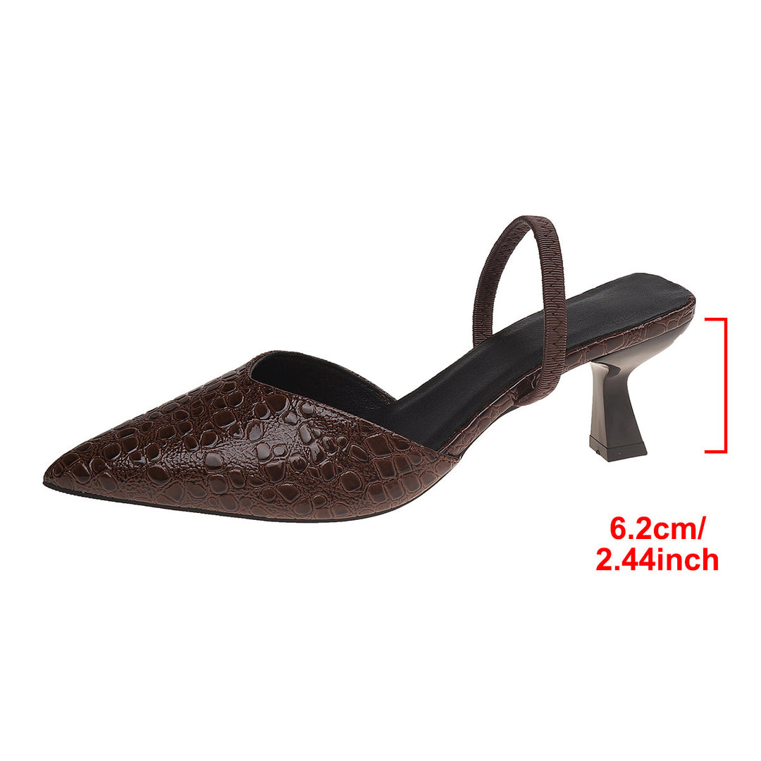 Damen Slingback-Pumps mit Krokodilprägung und elegantem Absatz EB