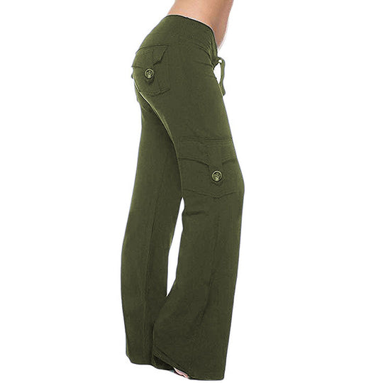 Damen Komfortable Freizeithose mit praktischen Cargotaschen und elastischem Bund EB
