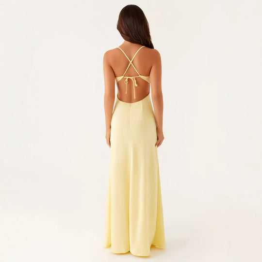 Damen Elegantes Maxikleid mit Cut-Out-Details und schmalen Trägern EB