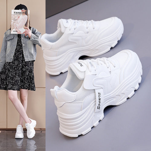 Damen Chunky Sneakers mit atmungsaktiver Mesh-Oberfläche und stoßdämpfender Sohle EB
