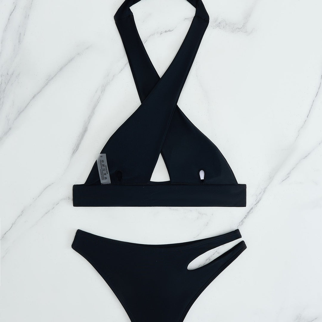 Damen Bikini-Set mit modischem Knoten und seitlichem Cut-Out EB