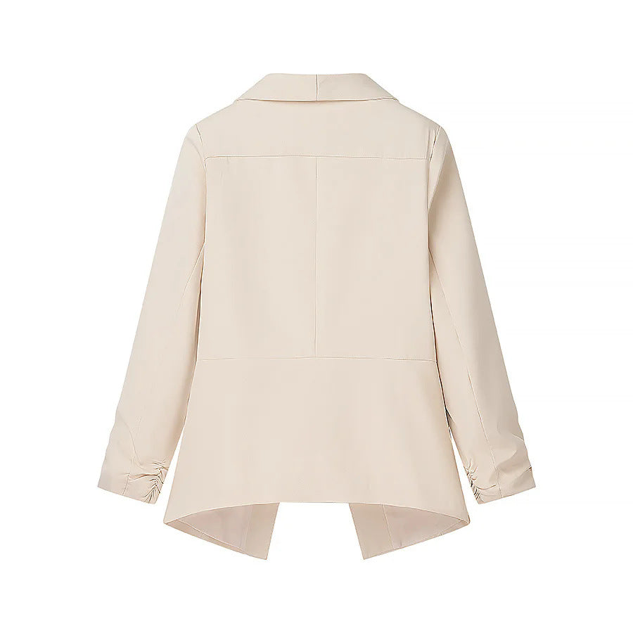 Damen elegante Blazerjacke mit lässigem Schnitt und modischem Revers EB