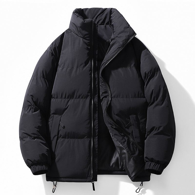 Herren gesteppte Thermo-Steppjacke mit hohem Stehkragen, Zwei-Wege-Reißverschluss und Kordelzugsaum EB