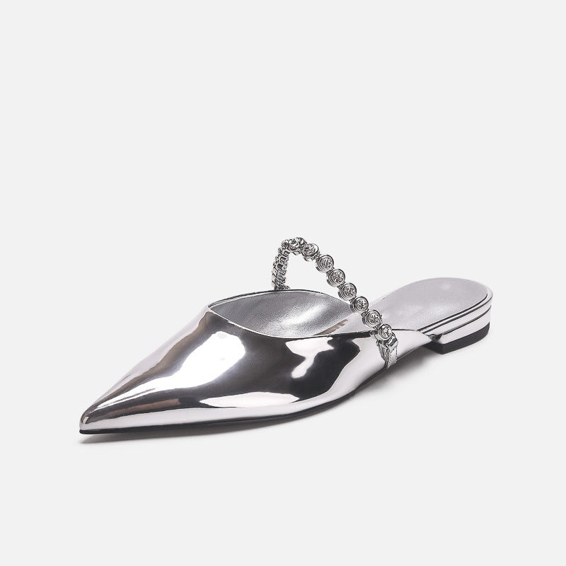Damen Elegante Sling-Pumps mit funkelndem Kettenriemen EB