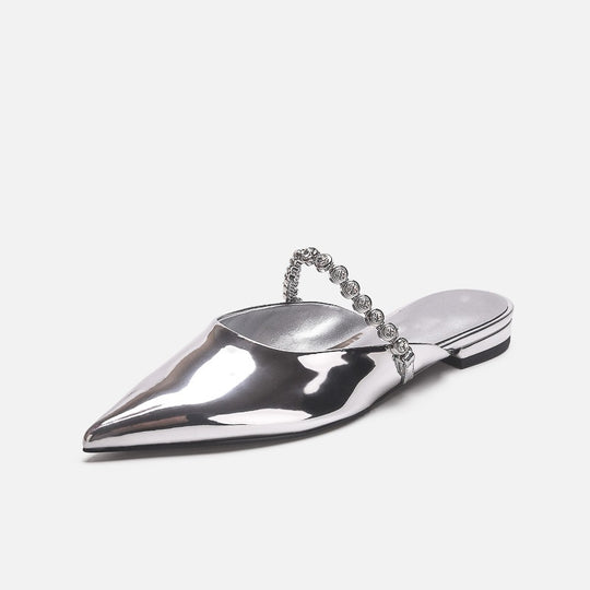 Damen Elegante Sling-Pumps mit funkelndem Kettenriemen EB