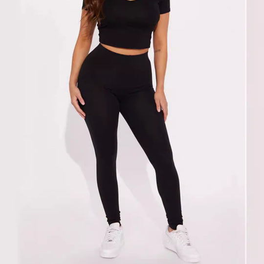 Damen Leggings mit hohem Bund und figurformendem Schnitt EB
