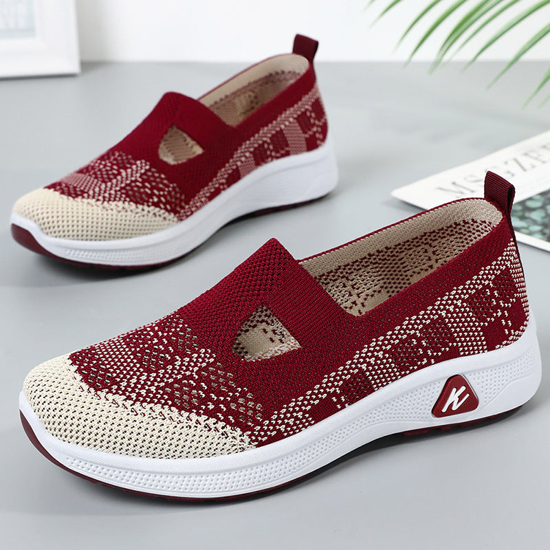 Damen Atmungsaktive und elastische Slip-On Freizeitschuhe EB