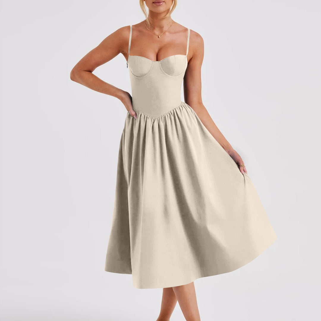 Damen Midi-Kleid mit taillierter Silhouette und A-Linie EB