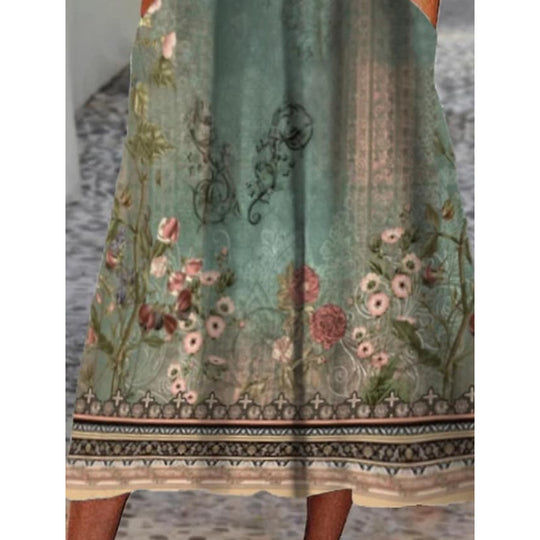 Damen Langes Kleid mit eleganten Kräuselungen und Taschen EB