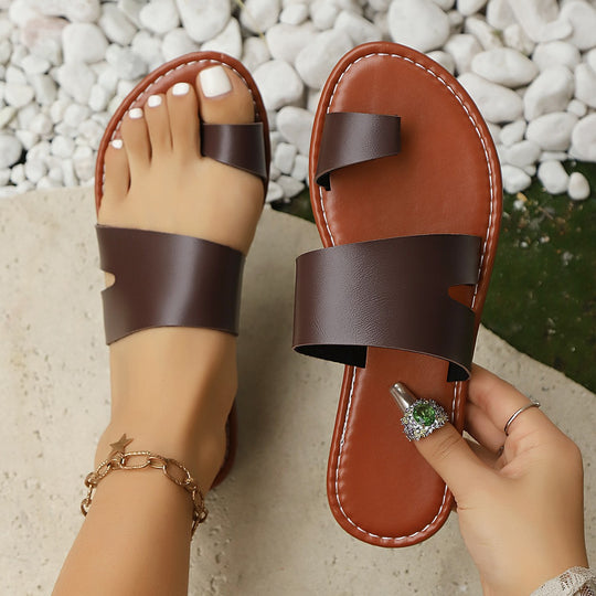 Damen Badesandalen mit breiten Riemen und gepolstertem Fußbett EB