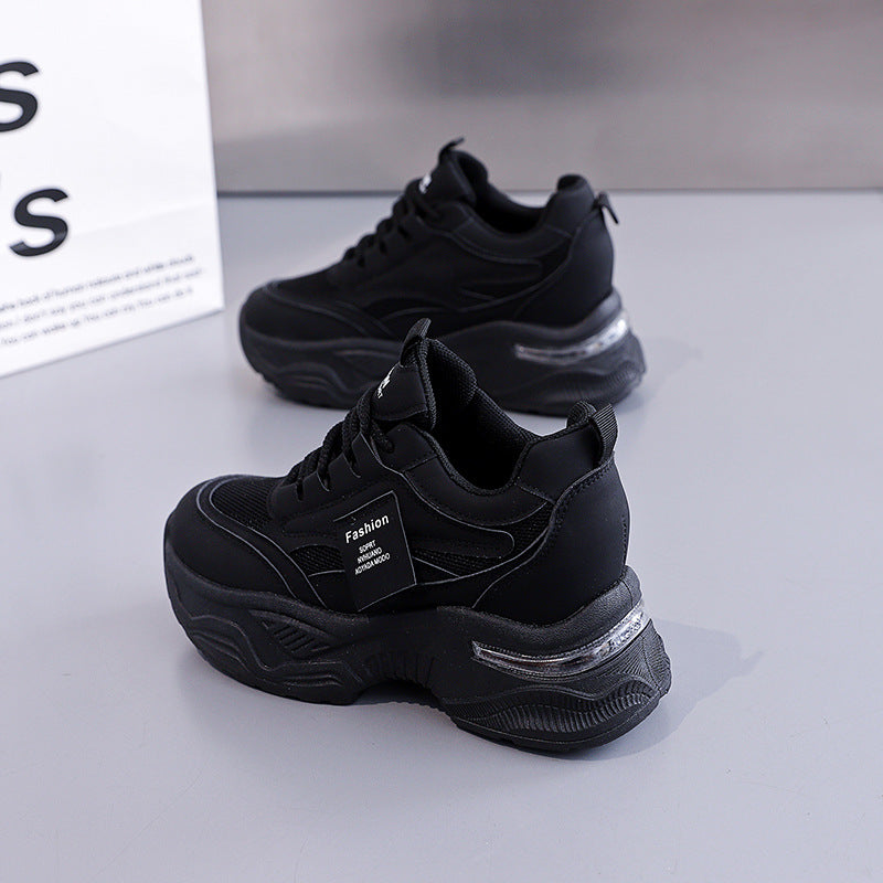 Damen modische Chunky Sneakers mit atmungsaktivem Obermaterial und dämpfendem Komfort EB