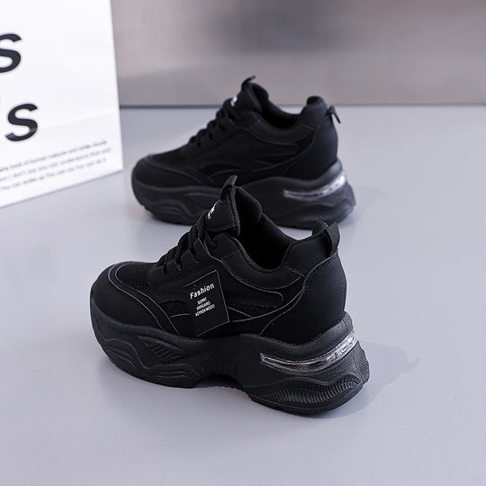Damen modische Chunky Sneakers mit atmungsaktivem Obermaterial und dämpfendem Komfort EB