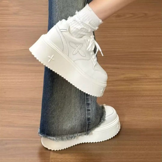 Damen High-Top Platform Sneakers mit modischem Design und komfortabler Dämpfung EB