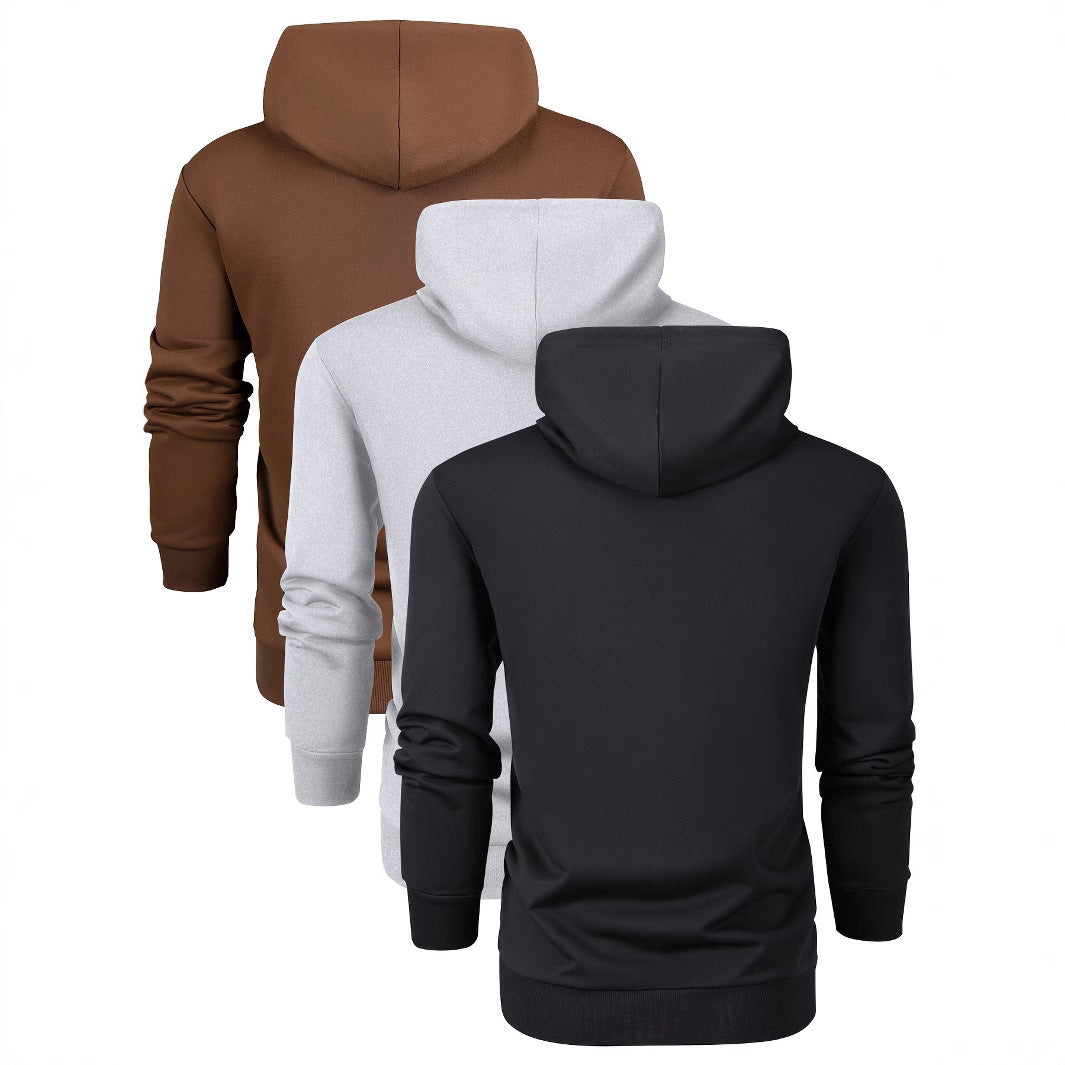 Unisex schlichter Kapuzenpullover mit Kängurutasche, gerippten Bündchen und relaxed Fit EB