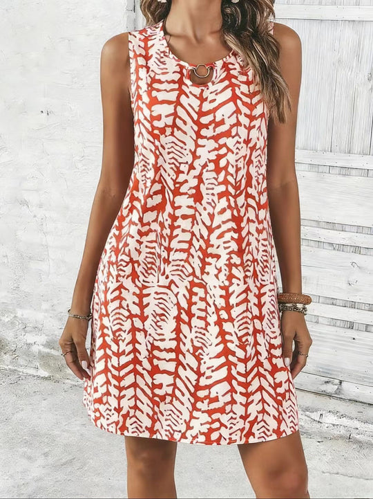 Damen Verspieltes Sommerkleid mit romantischem Schnitt und Schlüssel-Ausschnitt EB