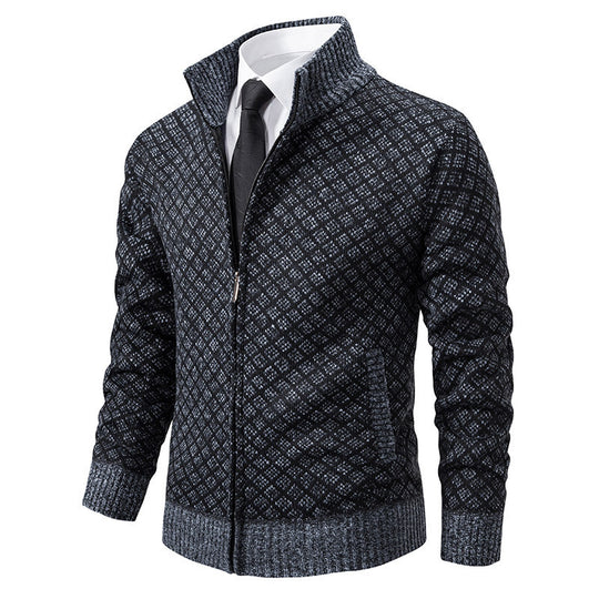 Damen elegante Strickjacke mit Stehkragen EB