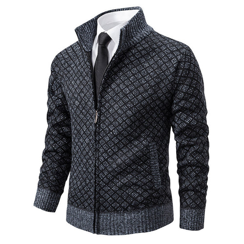 Damen elegante Strickjacke mit Stehkragen EB
