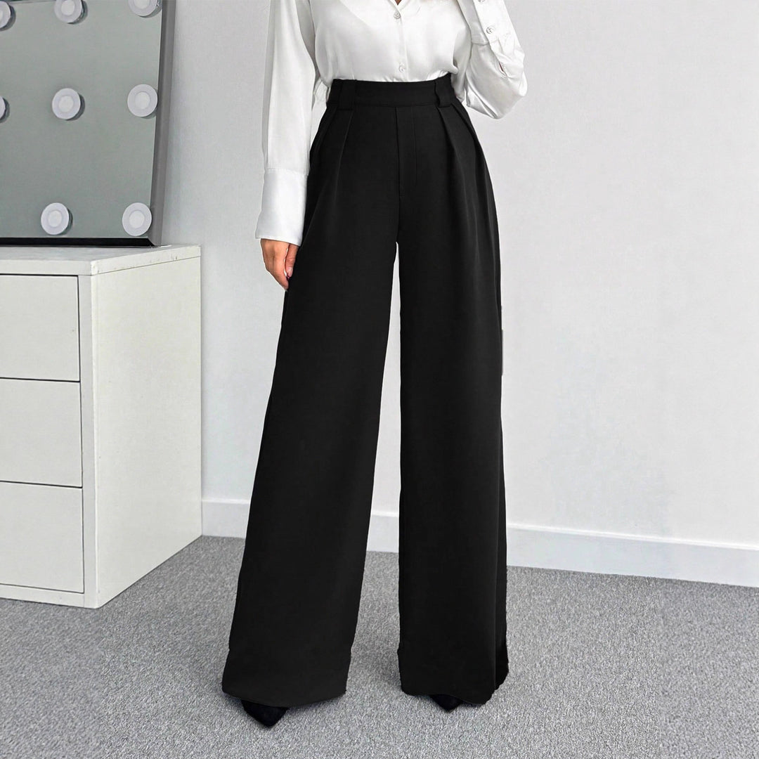 Damen Hochtaillierte Weitbein-Hose mit Gürtel EB