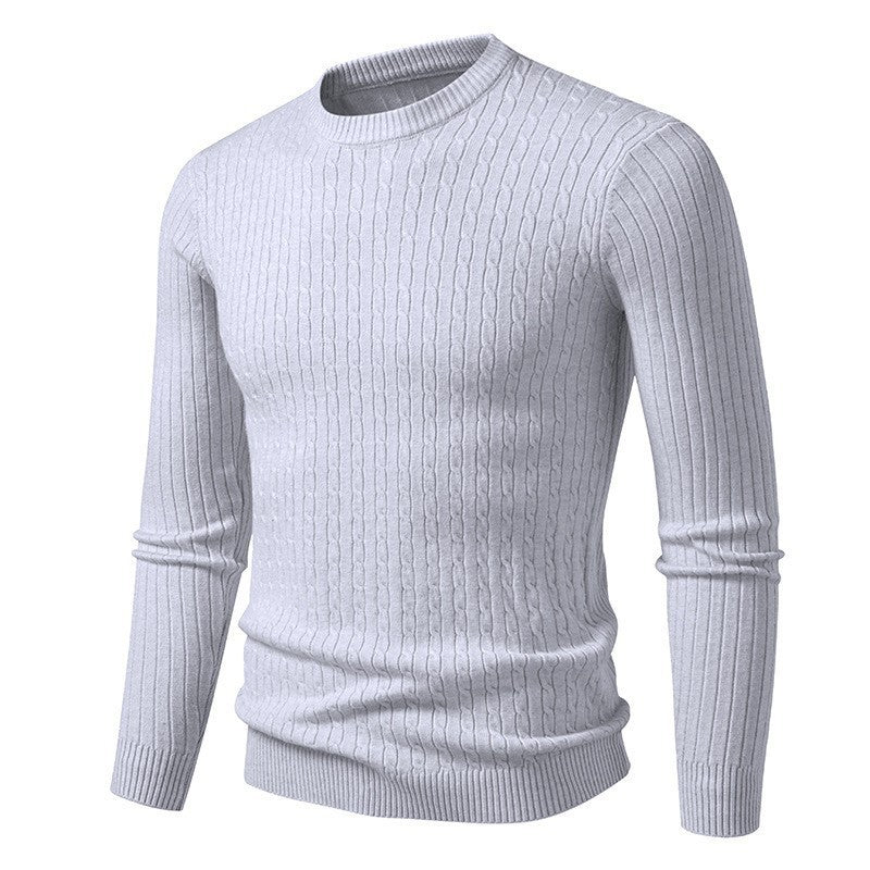 Herren Grobstrickpullover mit modernem Zopfmuster EB