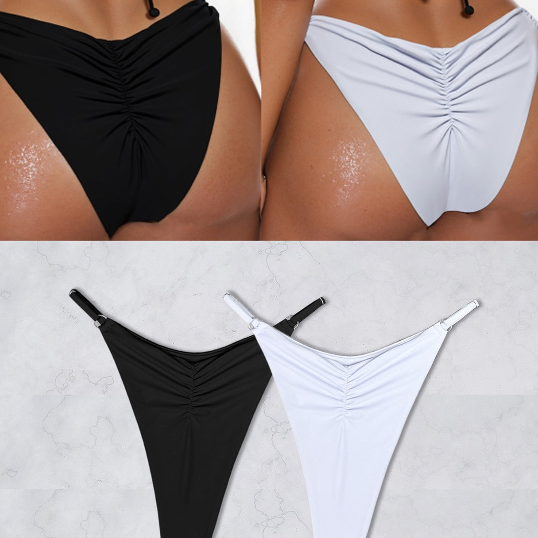 Damen Bikini-Höschen mit raffinierten Raffungselementen und hohem Beinausschnitt EB