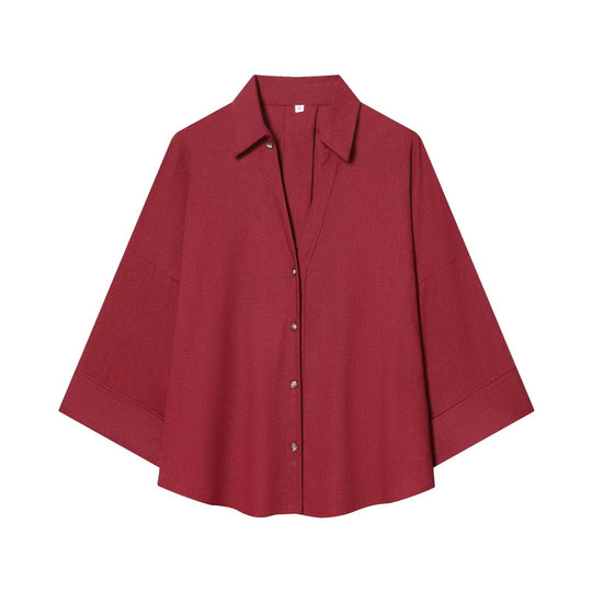 Damen Hemdblusenshirt mit lässigem Schnitt und eleganten 3/4-Ärmeln EB