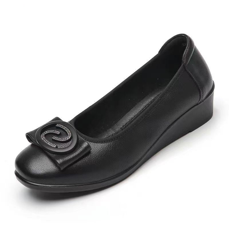 Damen Elegante Ballerinas mit modischer Schleifenverzierung und komfortabler Wedge-Sohle EB