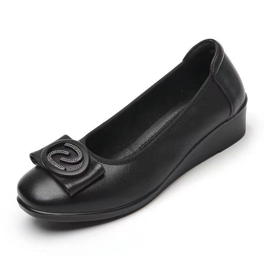 Damen Elegante Ballerinas mit modischer Schleifenverzierung und komfortabler Wedge-Sohle EB