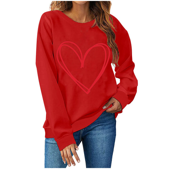 Damen Sweatshirt mit Herzmotiv EB