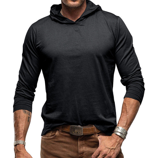EB | Kapuzenpullover Slim Fit Langarm Leichter Baumwollstrick Minimalistischer Stil