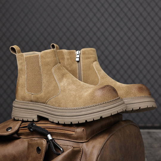 Damen Robuste Chelsea-Stiefel aus weichem Wildleder mit seitlichem Reißverschluss EB