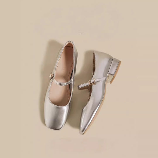 Damen elegante Ballerinas mit dekorativer Schnalle EB