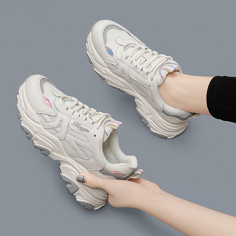 Damen Sportliche Chunky Sneakers mit dämpfender Laufsohle und atmungsaktivem Mesh-Obermaterial EB