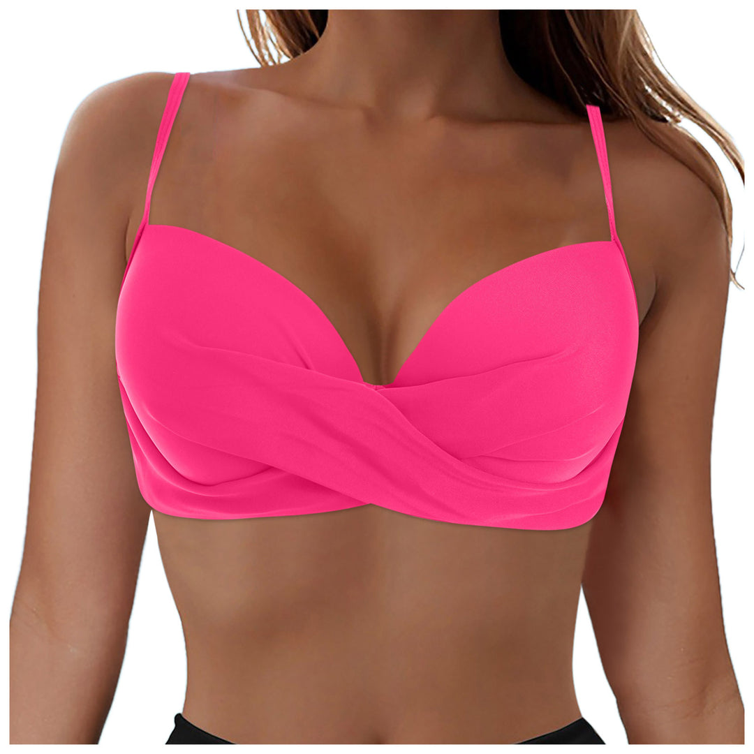 Damen Elegantes Bikinioberteil mit Wickeldesign EB