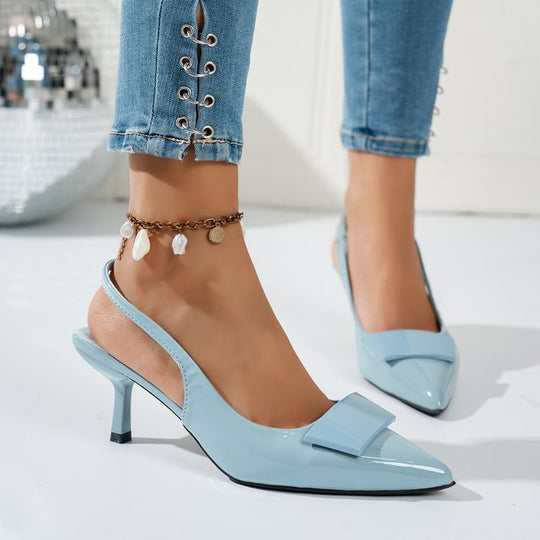 Damen Elegante Slingback-Pumps mit modischem Schleifen-Detail EB