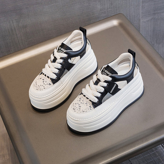Damen Sneaker mit modischem Spitzen-Design und bequemer Sohle EB