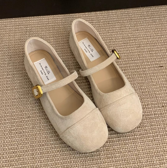 Damen Ballerinas mit verstellbarem Riemen und weichem Innenfutter EB