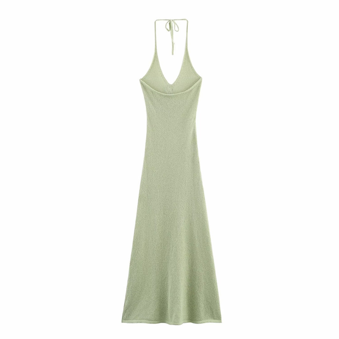 Damen Maxikleid mit floralem Akzent und niedrigem V-Ausschnitt EB
