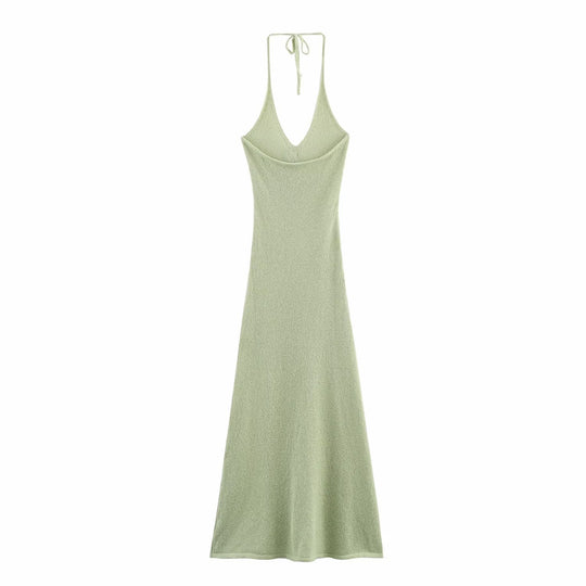Damen Maxikleid mit floralem Akzent und niedrigem V-Ausschnitt EB