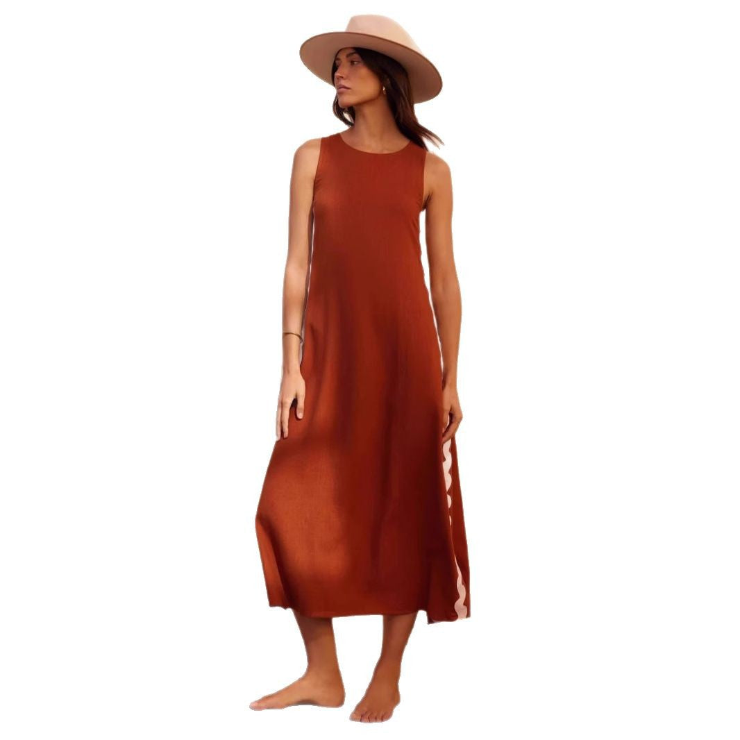 Damen Maxikleid mit elegantem Schnitt und Zierdetails EB