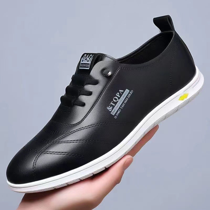 Herren Bequeme Leder Sneakers mit rutschfester Sohle EB